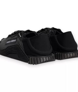 Dolce &amp; Gabbana Black Nylon NS1 Low Top Men Sneakers Shoes