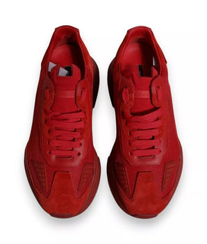 Dolce & Gabbana Red Leather Daymaster Low Top Sneakers Shoes