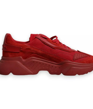 Dolce & Gabbana Red Leather Daymaster Low Top Sneakers Shoes