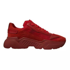 Dolce & Gabbana Red Leather Daymaster Low Top Sneakers Shoes