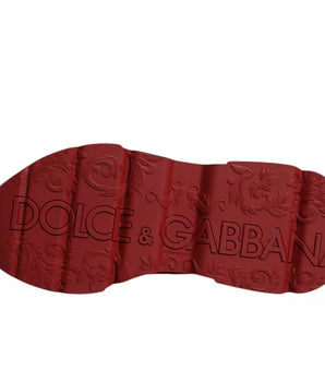 Dolce &amp; Gabbana Red Leather Daymaster Low Top Sneakers Shoes