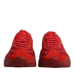 Dolce & Gabbana Red Leather Daymaster Low Top Sneakers Shoes