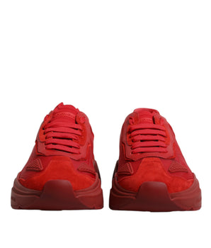 Dolce &amp; Gabbana Red Leather Daymaster Low Top Sneakers Shoes