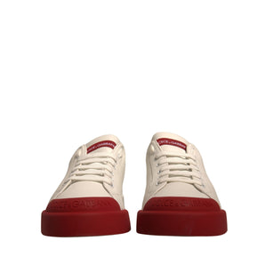 Dolce & Gabbana White Leather Logo Portofino Sneakers Shoes