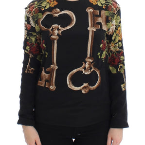 Dolce &amp; Gabbana Elegante Blusa De Seda Con Estampado Medieval