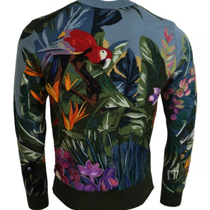 Suéter con logotipo de lana y seda Jungle de Dolce &amp; Gabbana