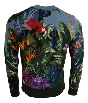 Dolce &amp; Gabbana Jungle Wool Silk Pullover Logo Sweater