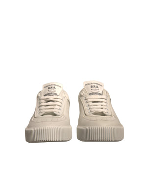 Dolce &amp; Gabbana White Miami Leather Low Top Sneakers Shoes