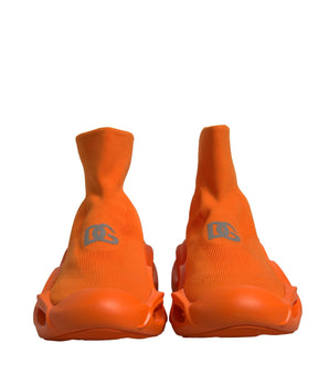 Dolce &amp; Gabbana Orange Slip On Wave Socks Men Sneakers Shoes