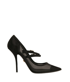 Dolce & Gabbana Black Mesh Mary Jane High Heels Pumps Shoes