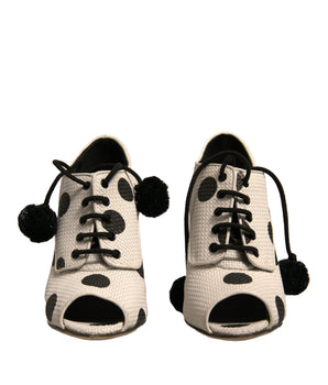 Botines peep toe con lunares blancos y negros de Dolce &amp; Gabbana