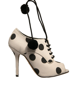 Botines peep toe con lunares blancos y negros de Dolce &amp; Gabbana
