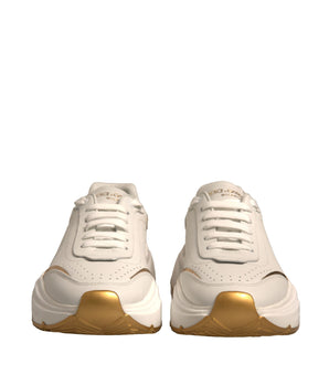 Dolce &amp; Gabbana White Gold Daymaster Low Top Sneakers Shoes