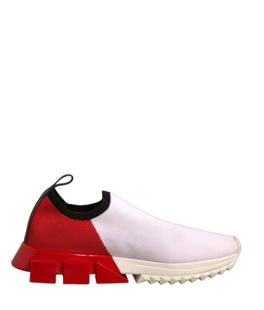 Dolce &amp; Gabbana White Red Low Top Sorrento Sneakers Shoes