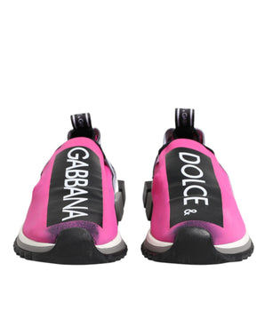 Zapatillas deportivas Dolce &amp; Gabbana Sorrento fucsia y blancas sin cordones