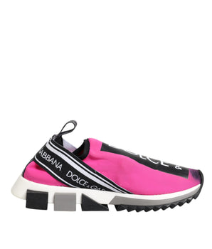 Zapatillas deportivas Dolce &amp; Gabbana Sorrento fucsia y blancas sin cordones