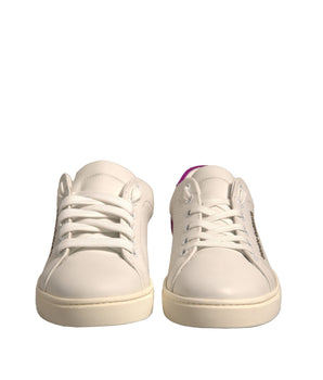 Dolce &amp; Gabbana White Suede Leather Low Top Sneakers Shoes