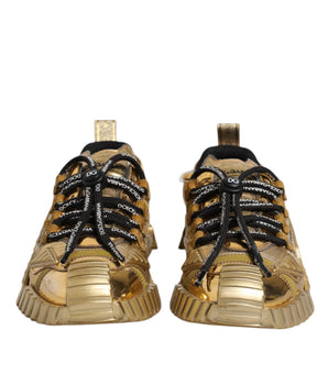 Dolce &amp; Gabbana Zapatillas NS1 elásticas doradas con cordones Zapatos