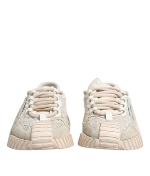 Dolce &amp; Gabbana White Lace NS1 Low Top Sneaker Sports Shoes