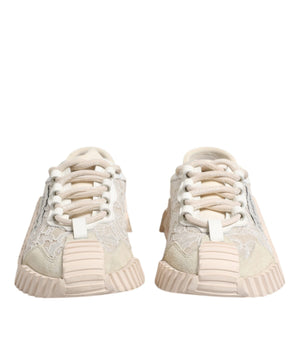 Dolce &amp; Gabbana White Lace NS1 Low Top Sneaker Sports Shoes