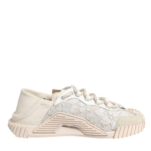 Dolce & Gabbana White Lace NS1 Low Top Sneaker Sports Shoes
