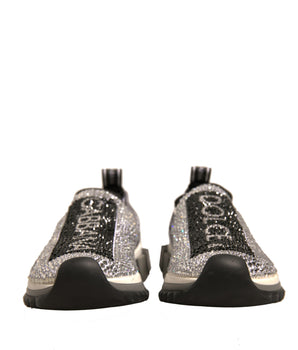 Zapatillas deportivas Sorrento con pedrería plateada de Dolce &amp; Gabbana
