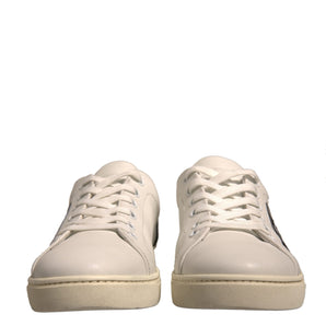 Dolce & Gabbana White Suede Leather Low Top Sneakers Shoes