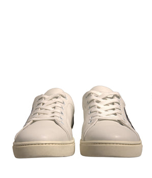 Dolce &amp; Gabbana White Suede Leather Low Top Sneakers Shoes