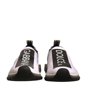 Dolce & Gabbana White Black Slip On Sorrento Sneakers Shoes
