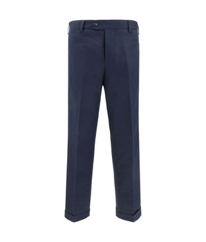 Germano Blue Cotton Casual Pants