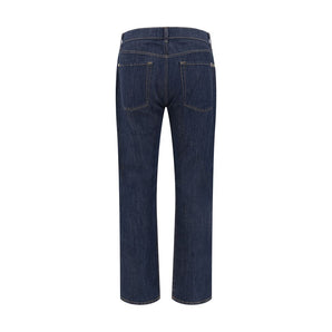 7FOR Blue Cotton Straight-Leg Jeans
