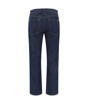 7FOR Blue Cotton Straight-Leg Jeans