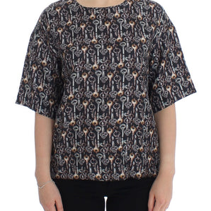 Dolce &amp; Gabbana Enchanted Sicily Silk Blouse with Key Print