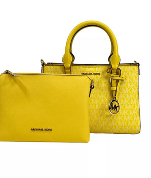 Michael Kors Charlotte 3 in 1 Satchel Bag Crossbody Golden Yellow