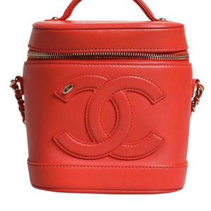 Chanel Orange Coco Mark Vanity Chain Shoulder Hand Purse