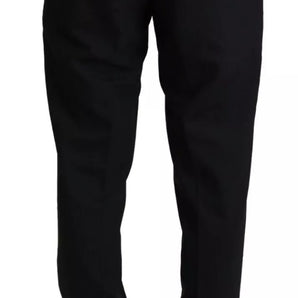 Pantalón de vestir elástico de lana negra de Dolce &amp; Gabbana