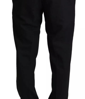 Dolce &amp; Gabbana Black Wool Stretch Dress Trouser Pants
