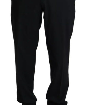 Dolce &amp; Gabbana Black Wool Stretch Dress Trouser Pants