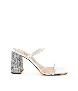 Miu Miu White Silk Sandal