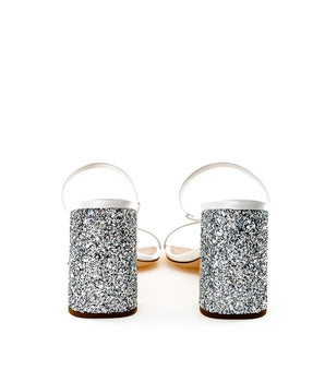 Miu Miu White Silk Sandal