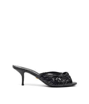 Dolce &amp; Gabbana Black Snake Platform Sandals