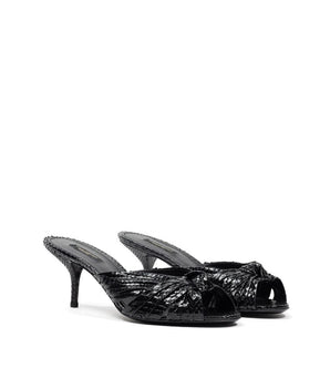 Dolce &amp; Gabbana Black Snake Platform Sandals