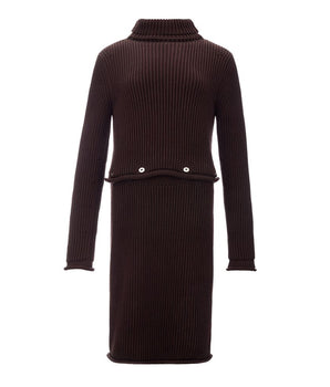 Bottega Veneta Elegant Brown Viscose Dress
