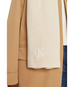 Calvin Klein Cream Recycled Polyester Scarf