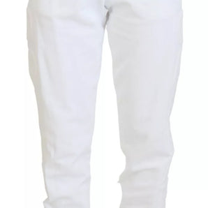 Dolce &amp; Gabbana White Cotton Women Sweatpants Trouser Pants