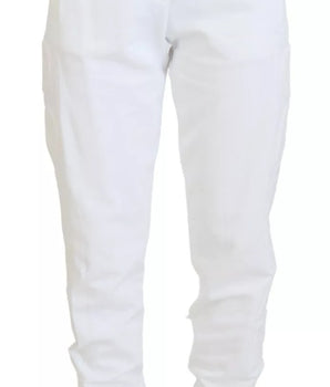 Dolce &amp; Gabbana White Cotton Women Sweatpants Trouser Pants