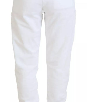 Dolce &amp; Gabbana White Cotton Women Sweatpants Trouser Pants