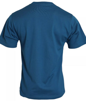 Dolce &amp; Gabbana Blue Logo Cotton Round Neck Short Sleeves T-shirt