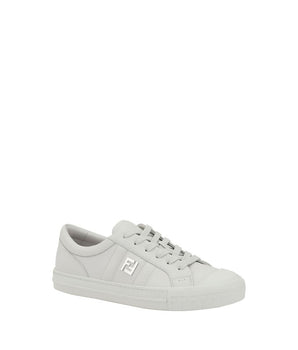 Fendi White Calf Leather Bos Taurus Athletic Sneakers