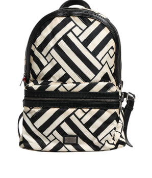 Dolce &amp; Gabbana Mochila De Viaje De Piel De Nylon Blanco Negro